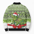 New Zealand Tuatara Christmas Bomber Puffer Jacket Maori Inspired Knitted Patterns