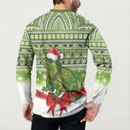 New Zealand Tuatara Christmas Button Sweatshirt Maori Inspired Knitted Patterns