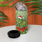 New Zealand Tuatara Christmas 4 in 1 Can Cooler Tumbler Maori Inspired Knitted Patterns