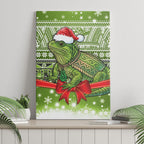 New Zealand Tuatara Christmas Canvas Wall Art Maori Inspired Knitted Patterns