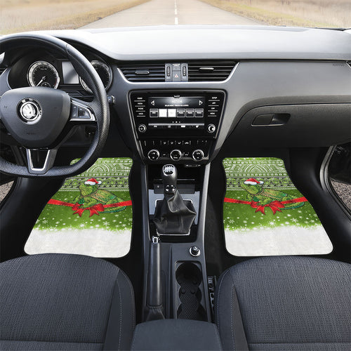 New Zealand Tuatara Christmas Car Mats Maori Inspired Knitted Patterns