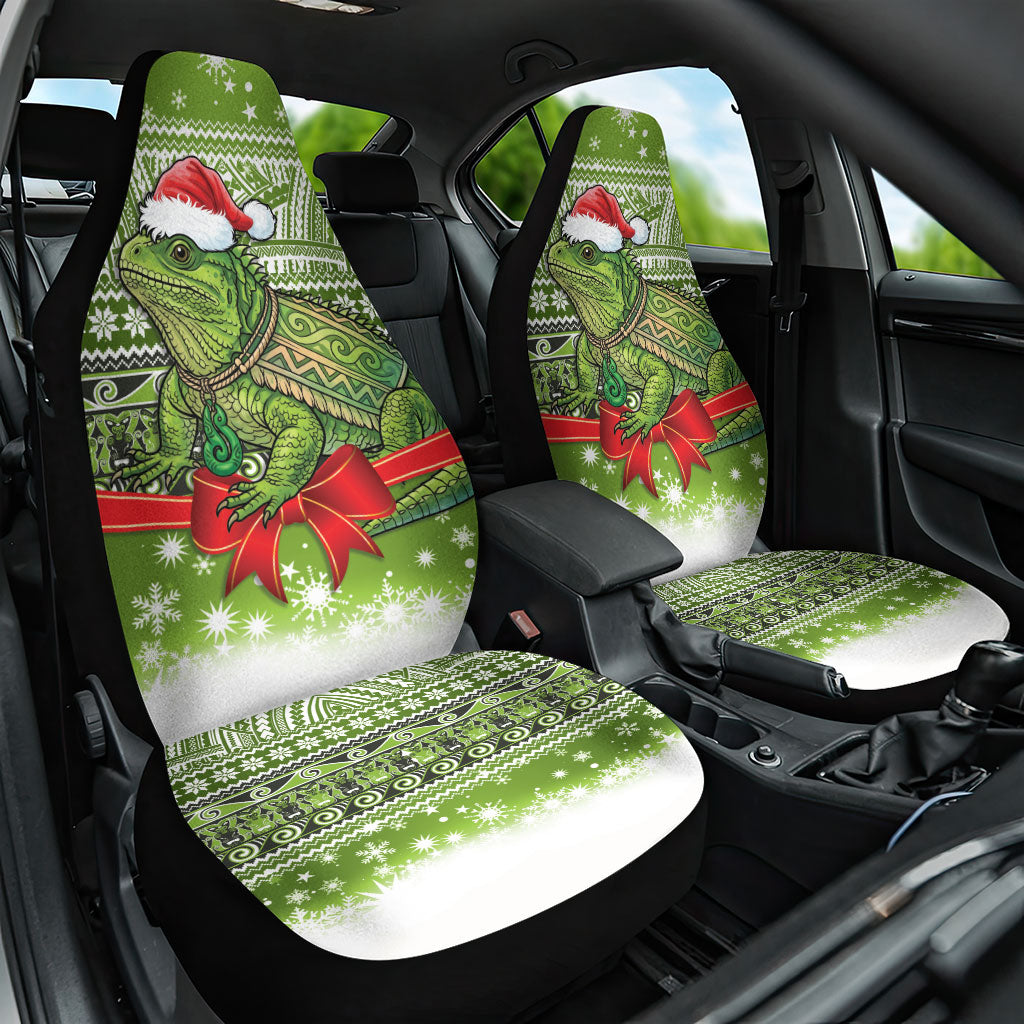 New Zealand Tuatara Christmas Car Seat Cover Maori Inspired Knitted Patterns