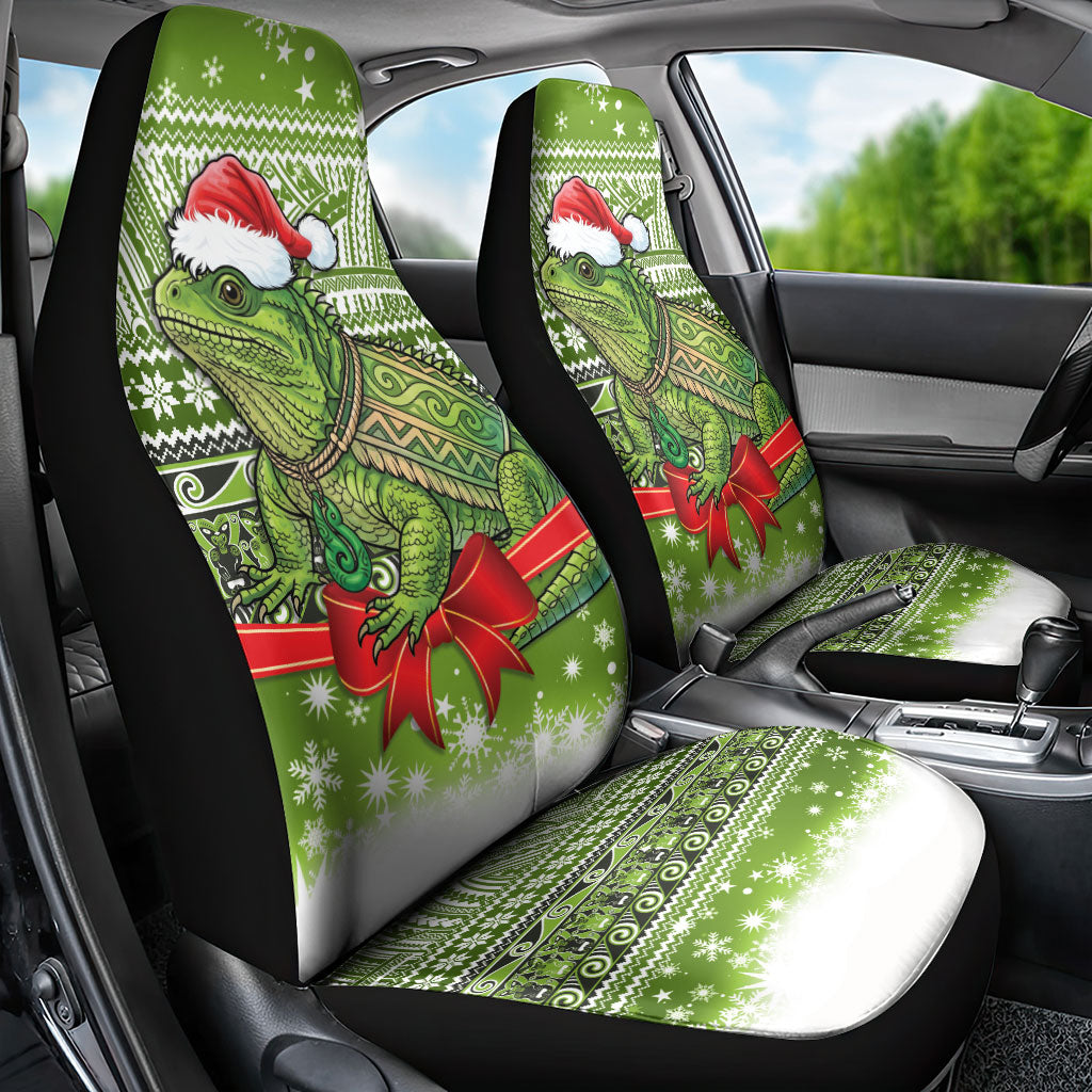 New Zealand Tuatara Christmas Car Seat Cover Maori Inspired Knitted Patterns