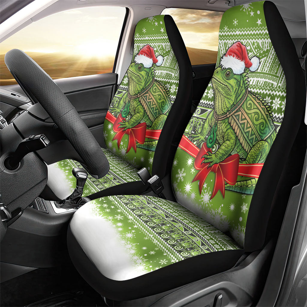 New Zealand Tuatara Christmas Car Seat Cover Maori Inspired Knitted Patterns