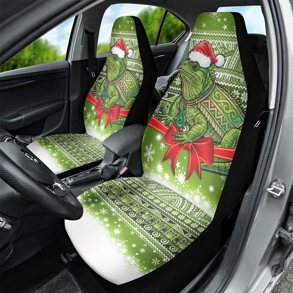 New Zealand Tuatara Christmas Car Seat Cover Maori Inspired Knitted Patterns