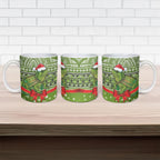 New Zealand Tuatara Christmas Ceramic Mug Maori Inspired Knitted Patterns