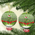 New Zealand Tuatara Christmas Ceramic Ornament Maori Inspired Knitted Patterns
