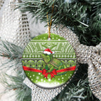 New Zealand Tuatara Christmas Ceramic Ornament Maori Inspired Knitted Patterns