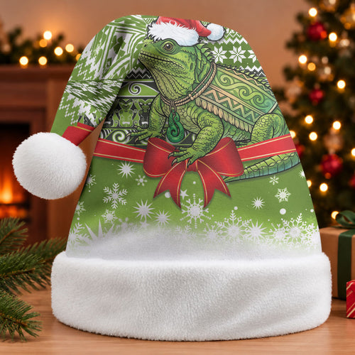 New Zealand Tuatara Christmas Santa Hat Maori Inspired Knitted Patterns