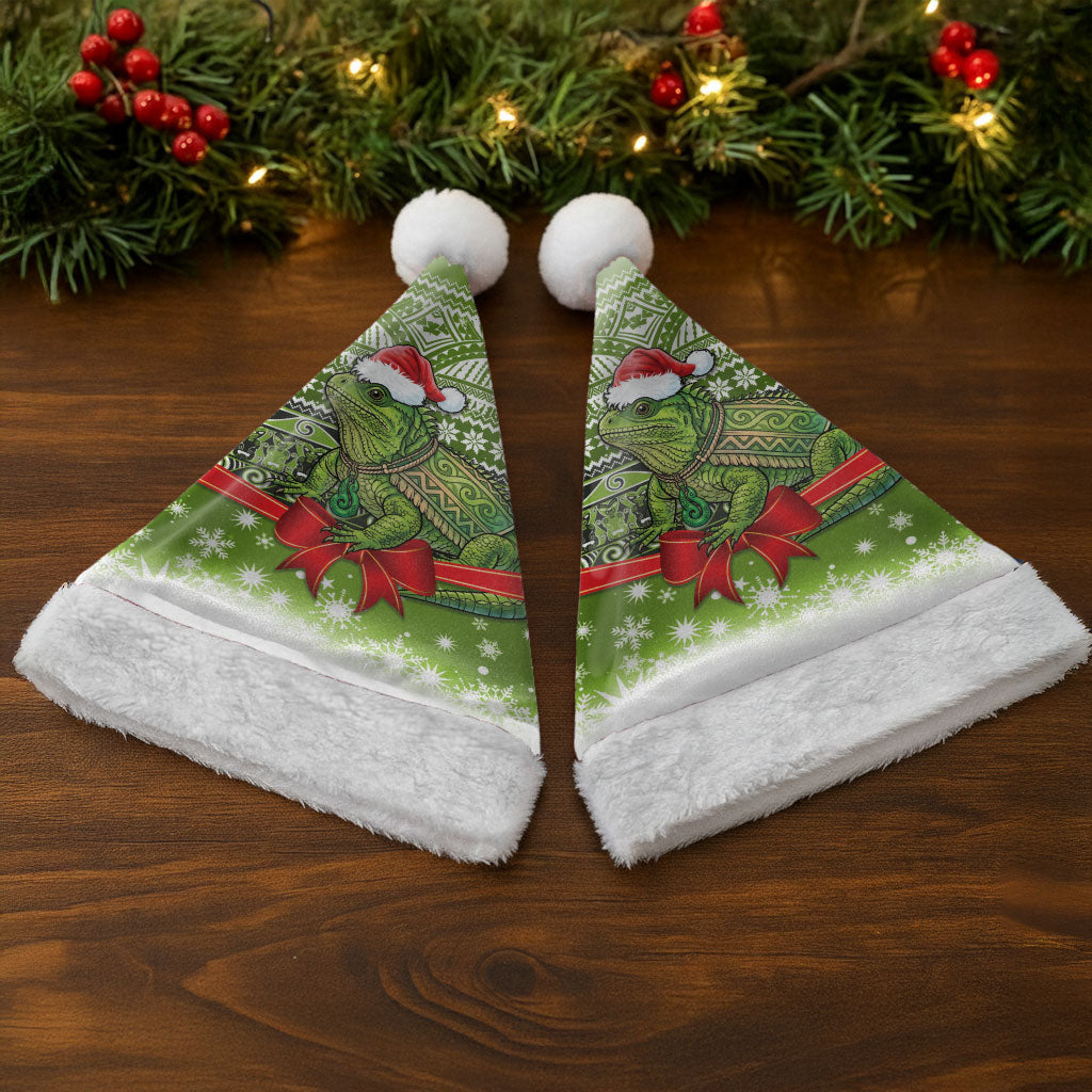 New Zealand Tuatara Christmas Santa Hat Maori Inspired Knitted Patterns