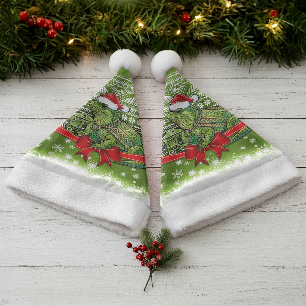 New Zealand Tuatara Christmas Santa Hat Maori Inspired Knitted Patterns