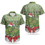 New Zealand Tuatara Christmas Couples Matching Mermaid Dress and Hawaiian Shirt Maori Inspired Knitted Patterns