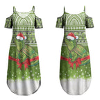 New Zealand Tuatara Christmas Couples Matching Summer Maxi Dress and Hawaiian Shirt Maori Inspired Knitted Patterns