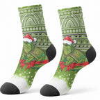New Zealand Tuatara Christmas Crew Socks Maori Inspired Knitted Patterns
