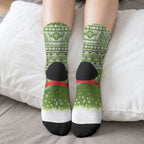 New Zealand Tuatara Christmas Crew Socks Maori Inspired Knitted Patterns