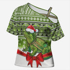 New Zealand Tuatara Christmas Cross Shoulder Shirt Maori Inspired Knitted Patterns