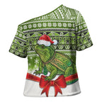 New Zealand Tuatara Christmas Cross Shoulder Shirt Maori Inspired Knitted Patterns