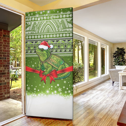 New Zealand Tuatara Christmas Door Cover Maori Inspired Knitted Patterns