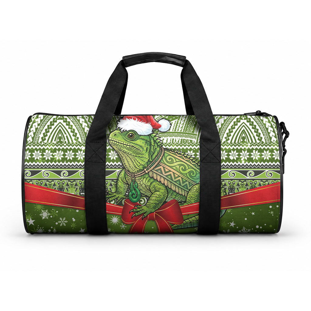 New Zealand Tuatara Christmas Duffle Bag Maori Inspired Knitted Patterns