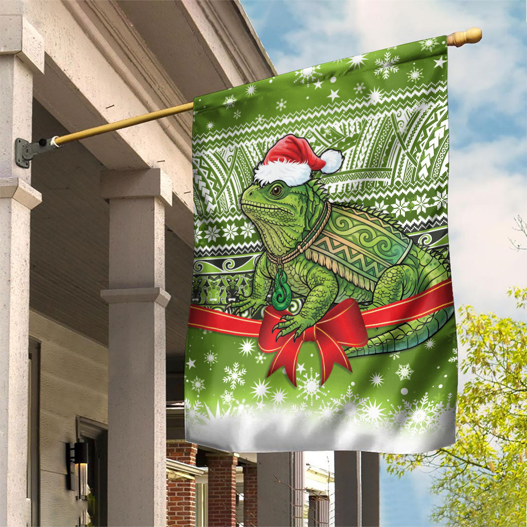 New Zealand Tuatara Christmas Garden Flag Maori Inspired Knitted Patterns