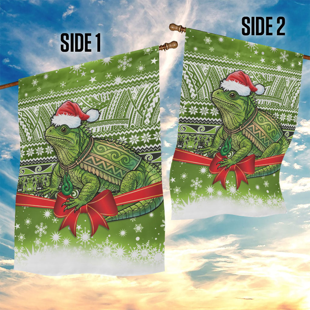 New Zealand Tuatara Christmas Garden Flag Maori Inspired Knitted Patterns