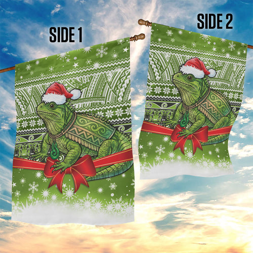 New Zealand Tuatara Christmas Garden Flag Maori Inspired Knitted Patterns