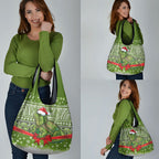 New Zealand Tuatara Christmas Grocery Bag Maori Inspired Knitted Patterns