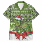 New Zealand Tuatara Christmas Hawaiian Shirt Maori Inspired Knitted Patterns