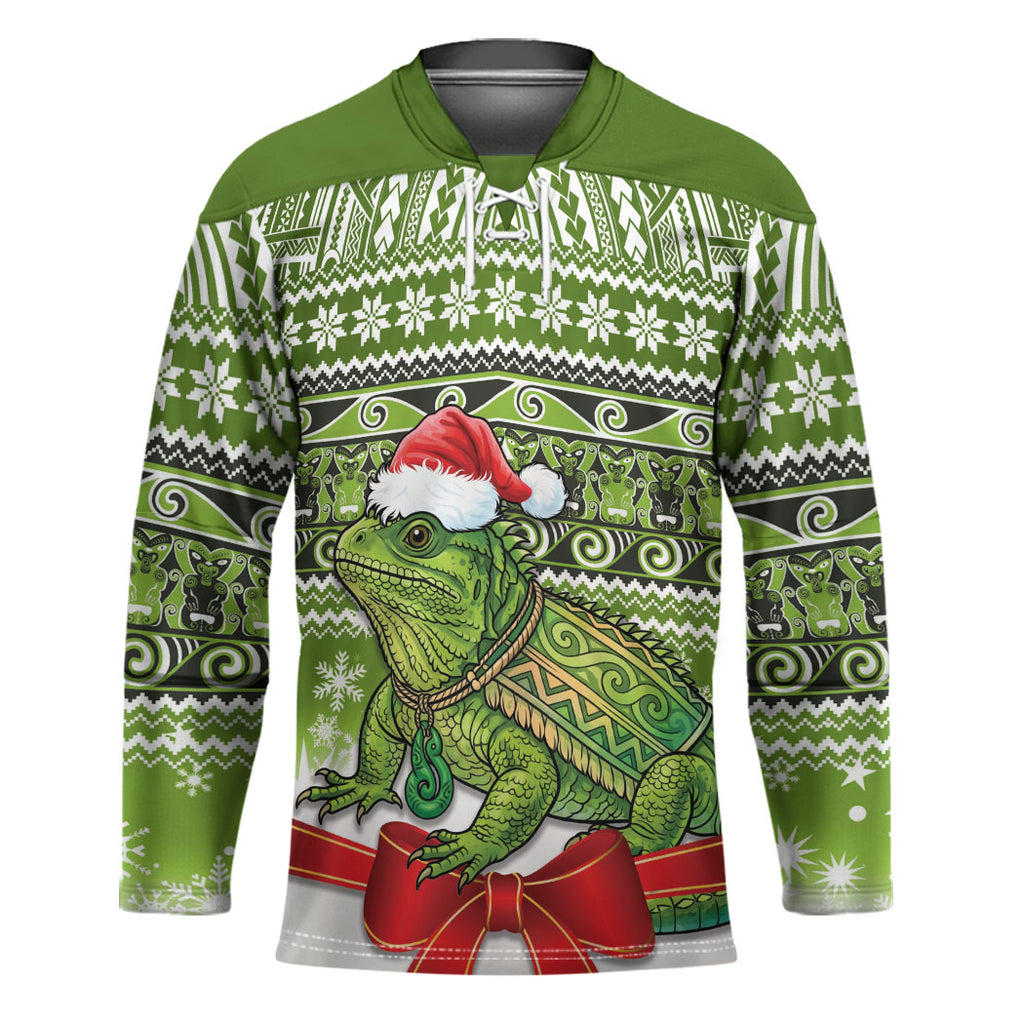 New Zealand Tuatara Christmas Hockey Jersey Maori Inspired Knitted Patterns