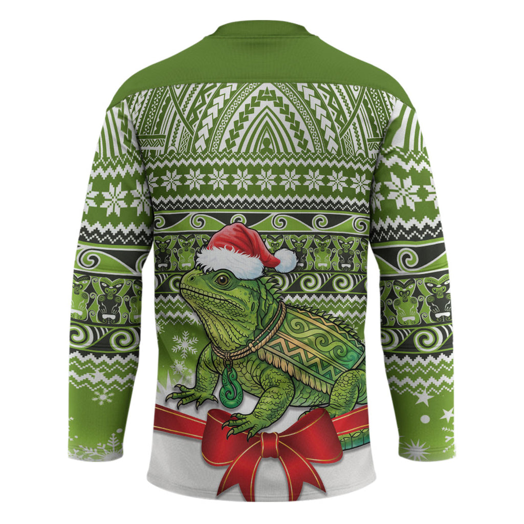 New Zealand Tuatara Christmas Hockey Jersey Maori Inspired Knitted Patterns