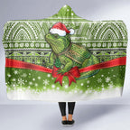 New Zealand Tuatara Christmas Hooded Blanket Maori Inspired Knitted Patterns
