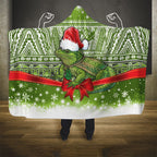 New Zealand Tuatara Christmas Hooded Blanket Maori Inspired Knitted Patterns