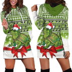New Zealand Tuatara Christmas Hoodie Dress Maori Inspired Knitted Patterns