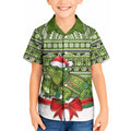 New Zealand Tuatara Christmas Kid Hawaiian Shirt Maori Inspired Knitted Patterns