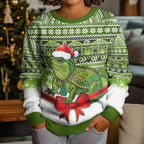 New Zealand Tuatara Christmas Kid Ugly Christmas Sweater Maori Inspired Knitted Patterns