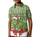 New Zealand Tuatara Christmas Kid Polo Shirt Maori Inspired Knitted Patterns