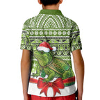 New Zealand Tuatara Christmas Kid Polo Shirt Maori Inspired Knitted Patterns
