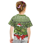 New Zealand Tuatara Christmas Kid T Shirt Maori Inspired Knitted Patterns