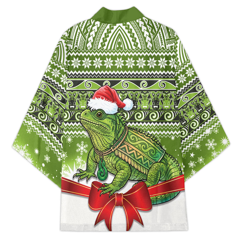 New Zealand Tuatara Christmas Kimono Maori Inspired Knitted Patterns