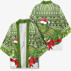 New Zealand Tuatara Christmas Kimono Maori Inspired Knitted Patterns