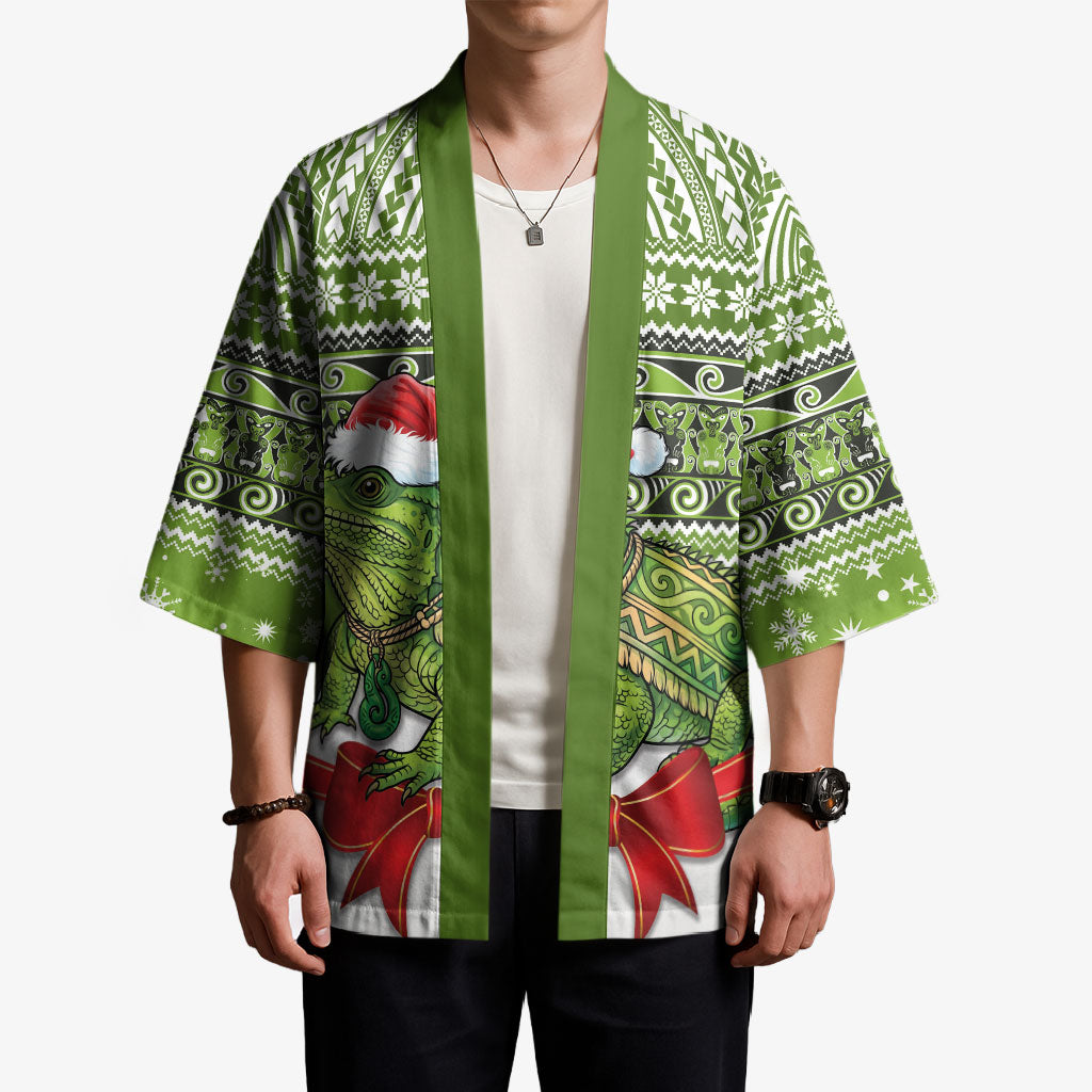 New Zealand Tuatara Christmas Kimono Maori Inspired Knitted Patterns