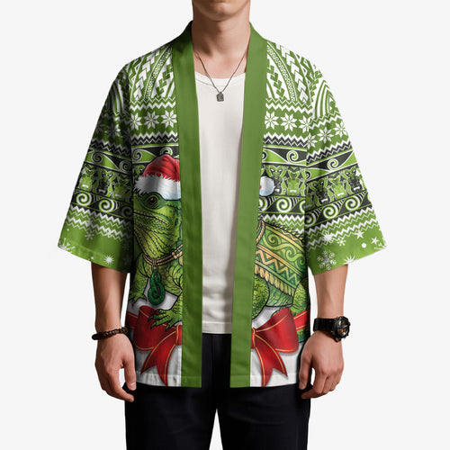 New Zealand Tuatara Christmas Kimono Maori Inspired Knitted Patterns
