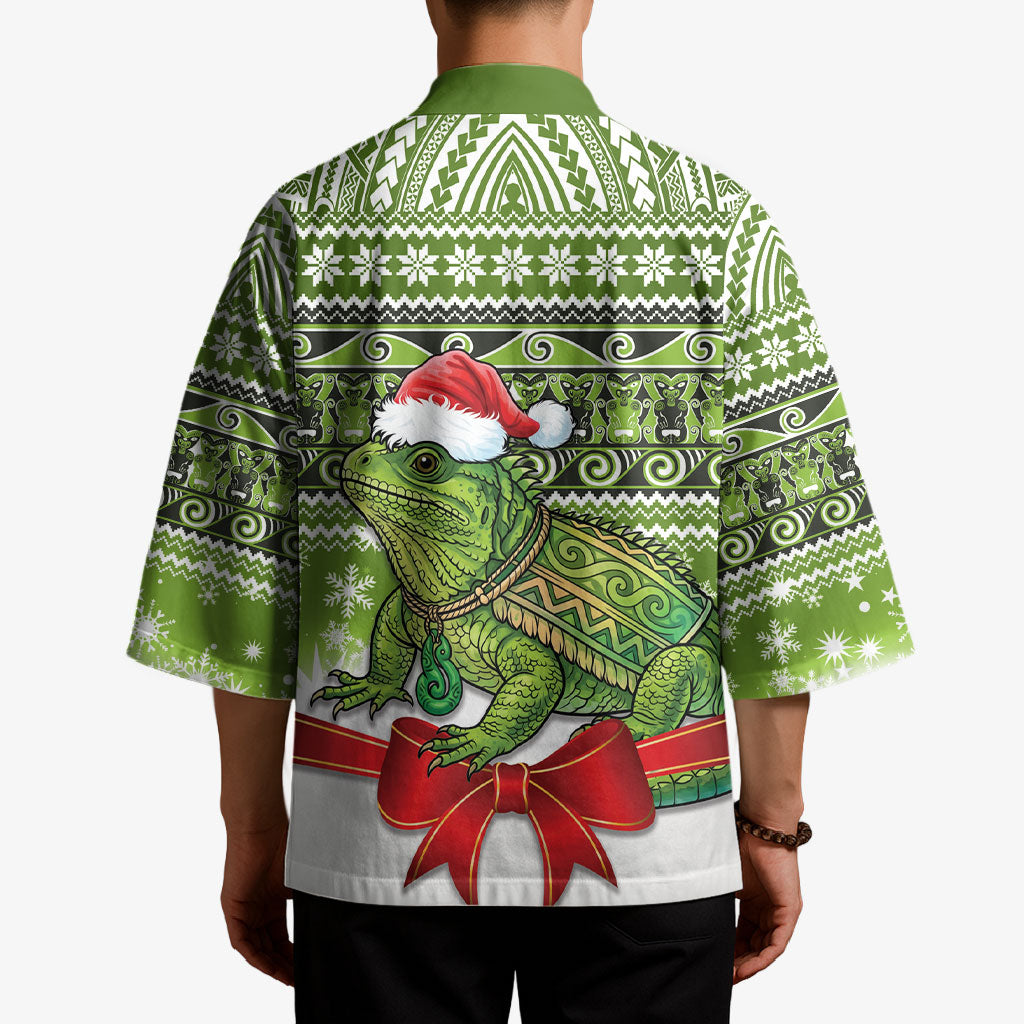 New Zealand Tuatara Christmas Kimono Maori Inspired Knitted Patterns