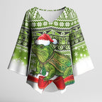 New Zealand Tuatara Christmas Kimono Sleeve Blouse Maori Inspired Knitted Patterns