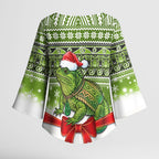 New Zealand Tuatara Christmas Kimono Sleeve Blouse Maori Inspired Knitted Patterns