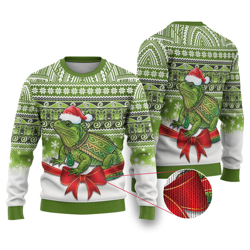 New Zealand Tuatara Christmas Ugly Christmas Sweater Maori Inspired Knitted Patterns