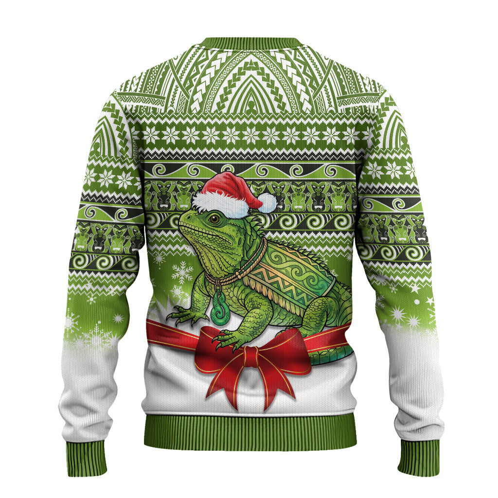 New Zealand Tuatara Christmas Ugly Christmas Sweater Maori Inspired Knitted Patterns