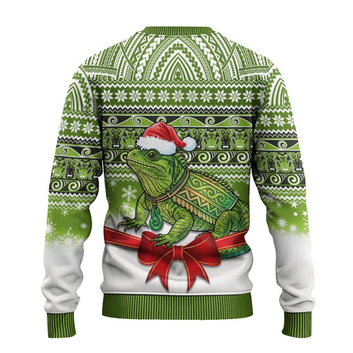 New Zealand Tuatara Christmas Ugly Christmas Sweater Maori Inspired Knitted Patterns
