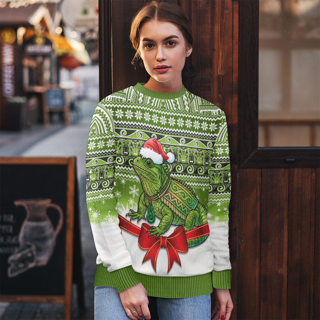 New Zealand Tuatara Christmas Ugly Christmas Sweater Maori Inspired Knitted Patterns