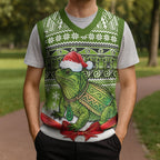 New Zealand Tuatara Christmas Knitted V-Neck Vest Maori Inspired Knitted Patterns
